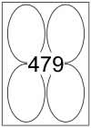 Oval shape labels 140mm x 90mm - Vinyl PVC Labels