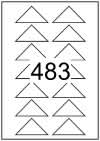 Custom Printed Triangle labels 50mm x 50mm x 70.7mm