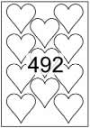Heart Shape Labels 70mm x 70mm - Printed White Matt Paper Labels