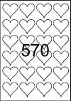 Heart Shape Label 45 mm x 41 mm - Tint Colours Paper Labels