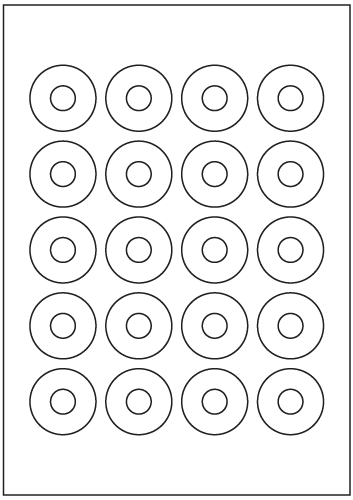 Donut Labels 40mm diameter - Fluorescent Paper Labels