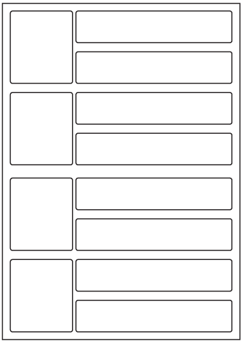 Mixed Rectangles Labels - White Paper Labels