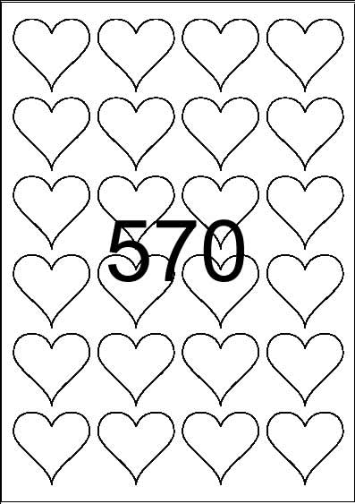 Heart Shape Label 45 mm x 41 mm - White Paper Labels - Click Image to Close