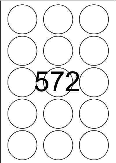 Circle Shape Label 53 mm diameter - White Paper Labels - Click Image to Close