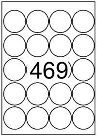Circle label 50mm diameter - Fluorescent Paper Labels