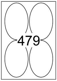 Oval shape labels 140mm x 90mm - Synthetic labels