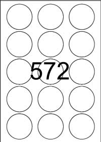Circle Shape Label 53 mm diameter - White Paper Labels