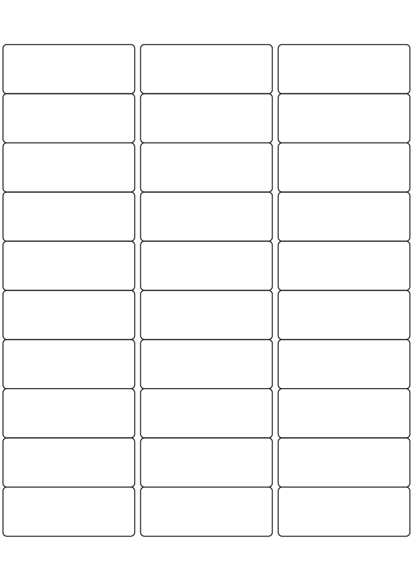 Rectangle labels 67mm x 25mm - Vinyl PVC Labels