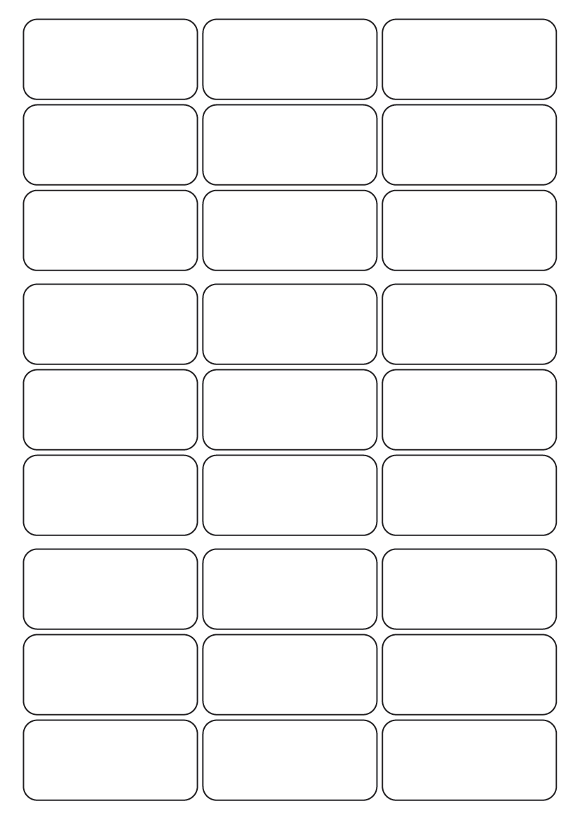 Rectangle labels 63mm x 29mm - Vinyl PVC Labels
