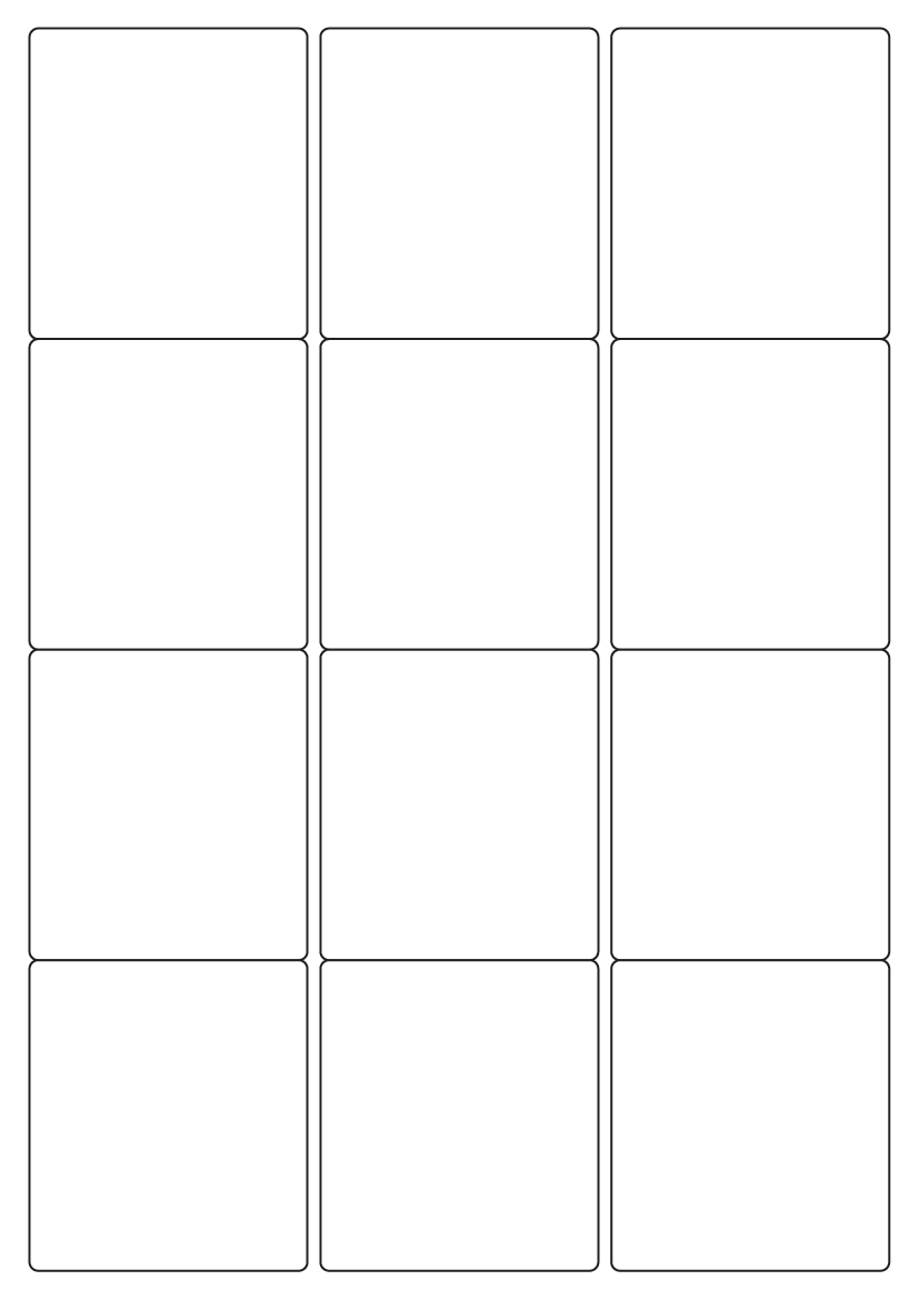 Rectangle Labels 63.5 mm x 71 mm - White Paper Labels