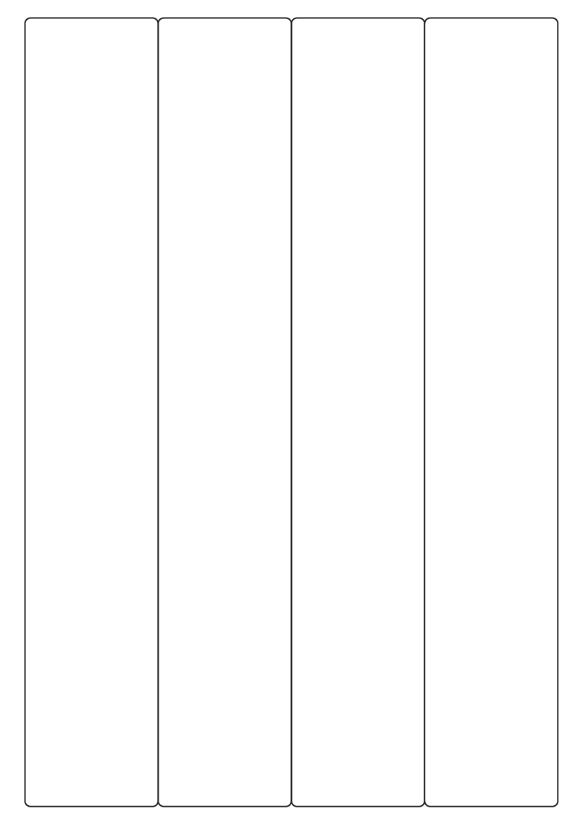 Rectangle Labels 48 mm x 284 mm - White Paper Labels - 450-04