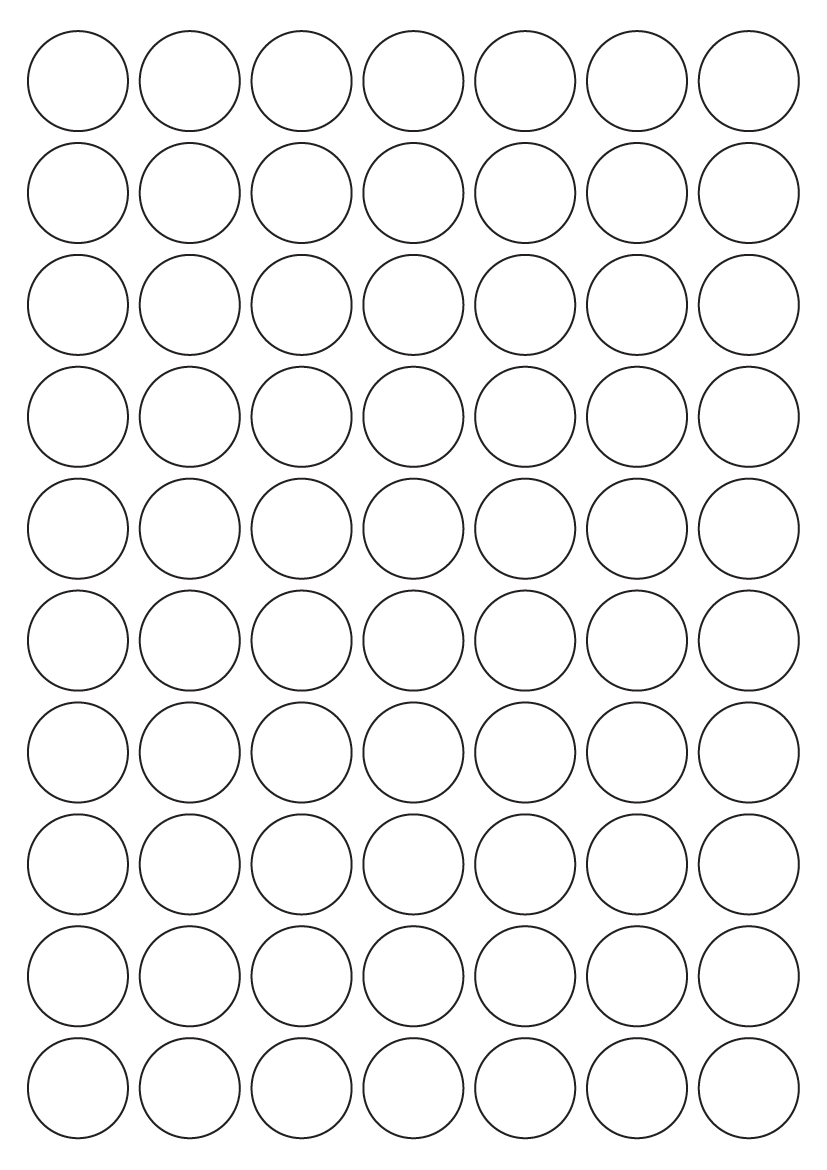 Circle label 25.4mm diameter - White Paper Labels
