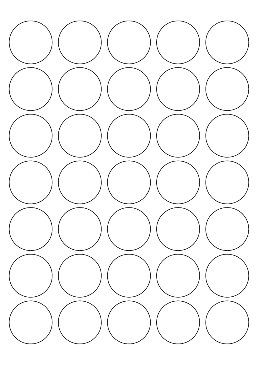 Circle label 35mm diameter - White Paper Labels