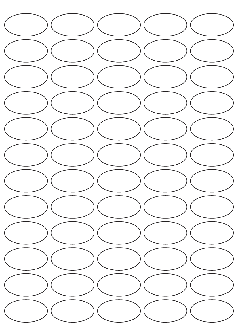 Oval shape labels 38mm x 20mm - White Paper Labels