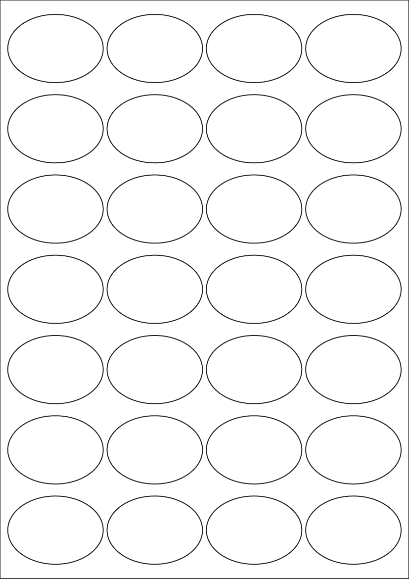Oval shape labels 49mm x 35mm - White Paper Labels
