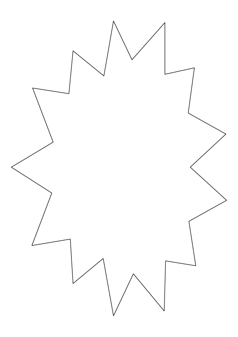 Starburst label 190 mm x 260mm - Fluorescent Paper Labels