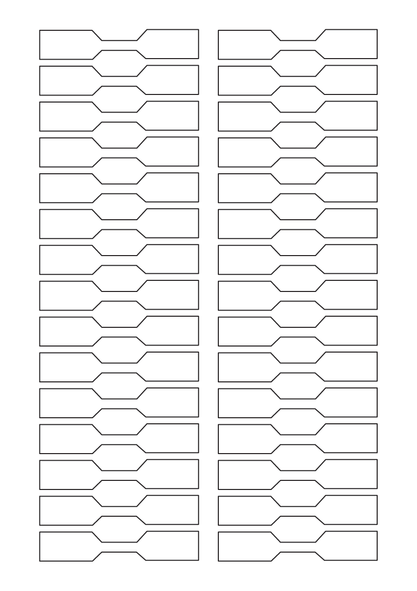 Dumbell shape labels 80mm x 15mm - White Paper Labels