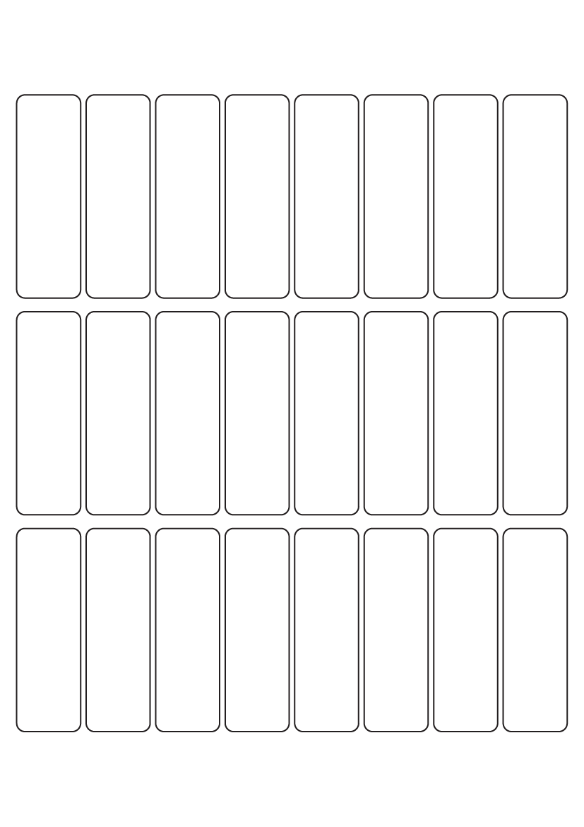 Rectangle Labels 23 mm x 73 mm - White Paper Labels