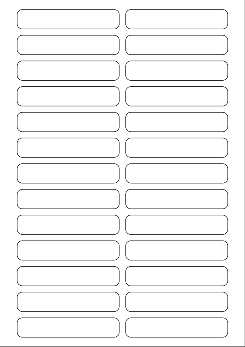 Rectangle Labels 87.5mm x 16.6mm - White Paper Labels