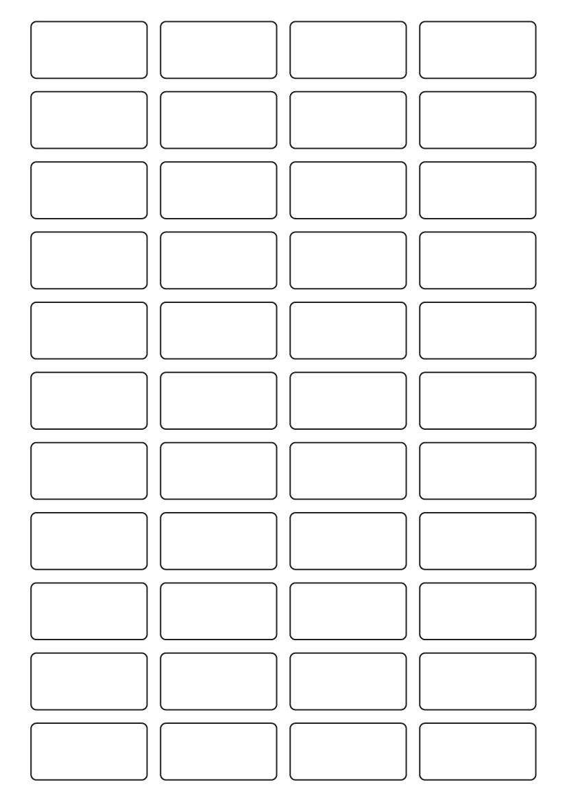 Rectangle Labels 43mm x 21mm - White Paper Labels