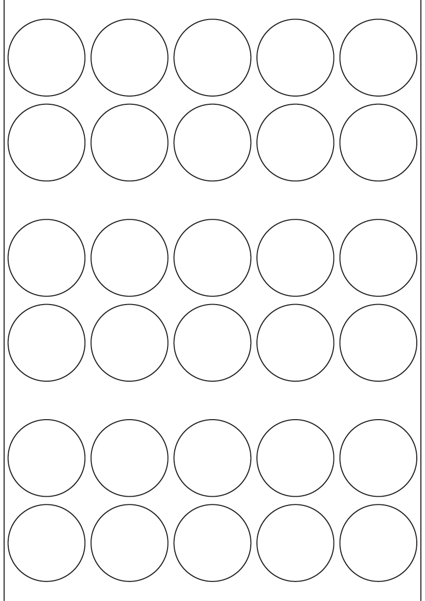 Circle Labels 38mm diameter - Vinyl PVC Labels