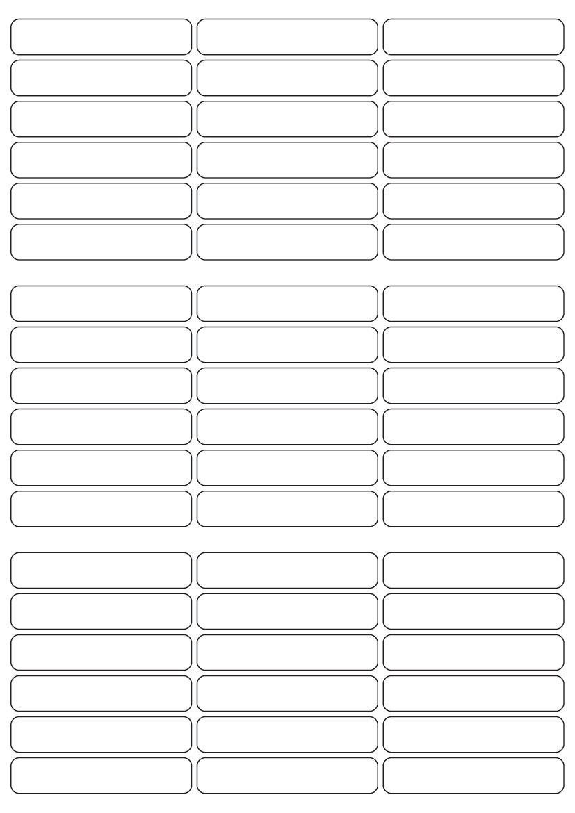 Rectangle labels 66mm x 13mm - Vinyl PVC Labels