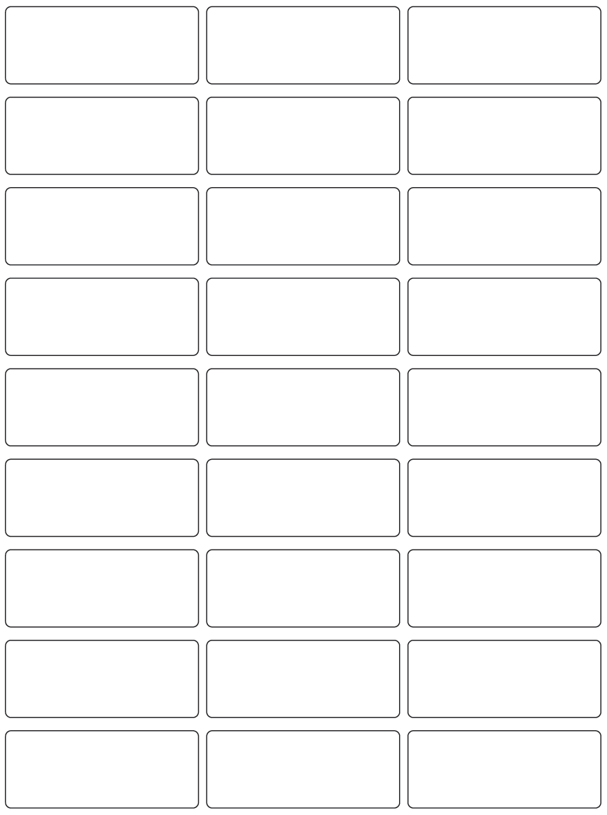 Rectangle labels 70mm x 28mm - Vinyl PVC Labels