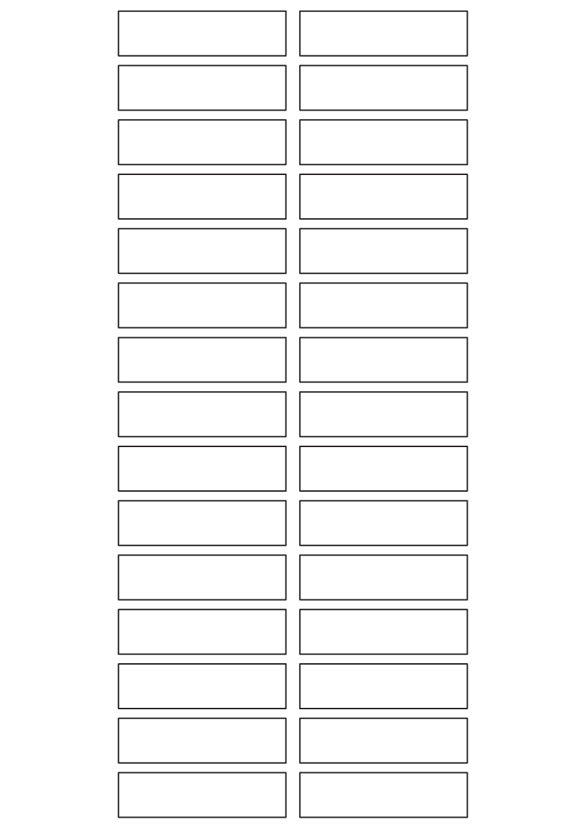 Rectangle labels 60mm x 16mm - Vinyl PVC Labels