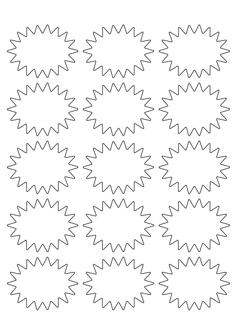 Starburst Labels 62.5mm x 46.8mm - Fluorescent Paper Labels