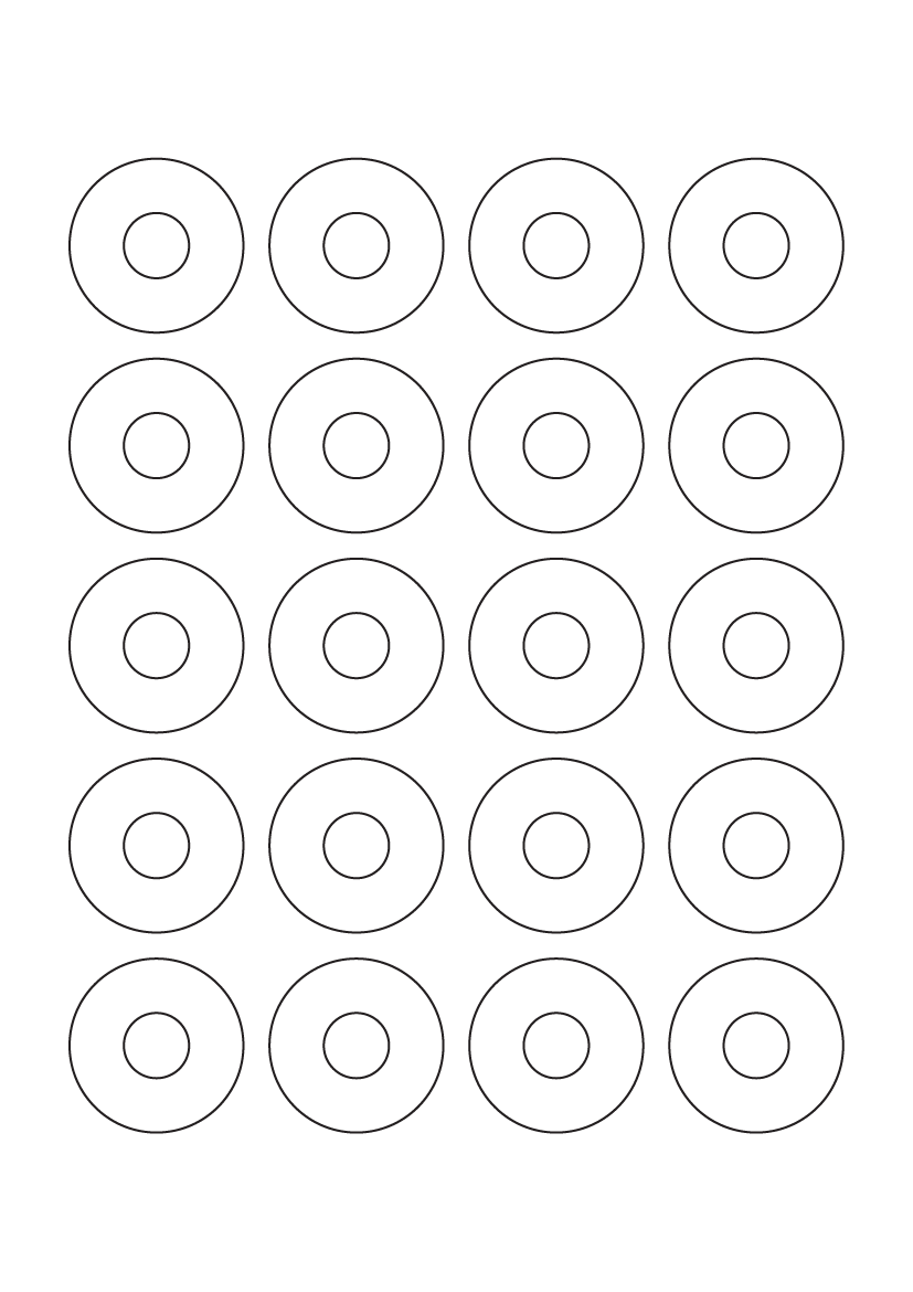 Donut Labels 40mm diameter - Solid Colours Paper Labels Donut Labels 40mm diameter - Solid Colours Paper Labels