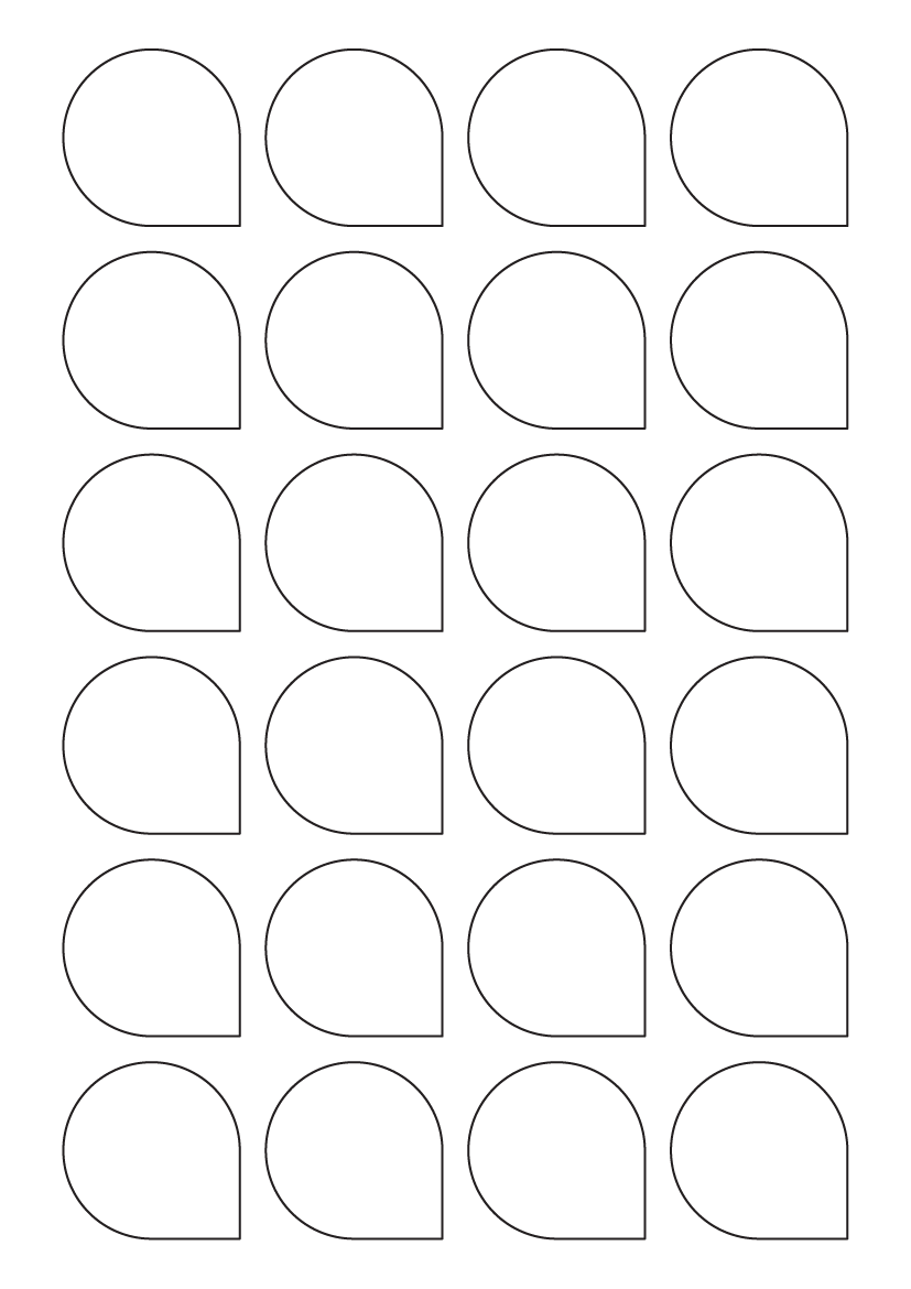 Teardrop Labels 40.7mm x 40.7mm - White Paper Labels