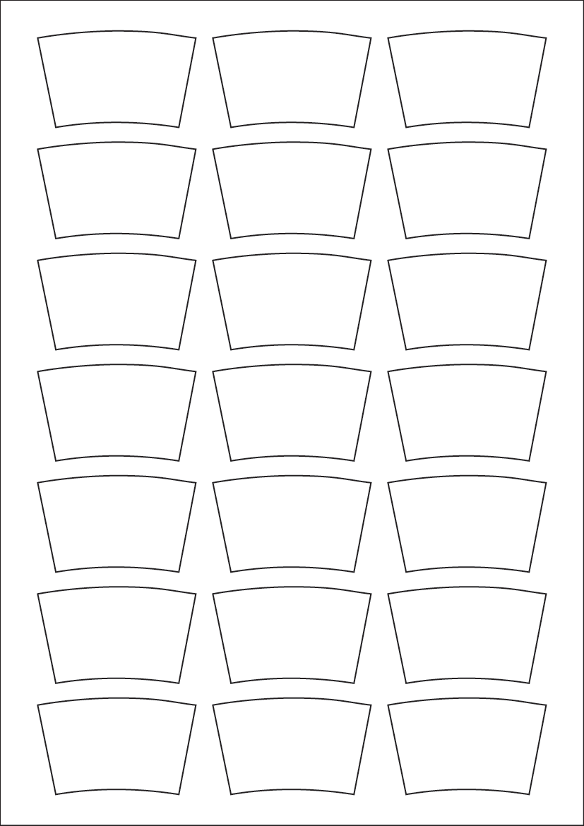 Bottle Labels 56.8mm x 34.6mm - Arch - White Paper Labels