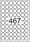 Circle label 25.4mm diameter - Synthetic Labels