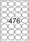 Oval shape labels 49mm x 35mm - White Paper Labels