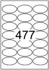 Oval shape labels 65mm x 35mm - White Paper Labels