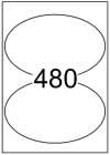 Oval shape labels 200mm x 125mm - Solid Colours Paper Labels