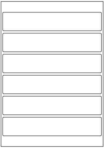 Rectangle Labels 203mm x 38mm - White Paper Labels