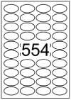 Oval shape labels 45mm x 25mm - White Paper Labels