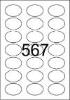 Oval Label 50 mm x 35 mm - Tint Colour Paper Labels