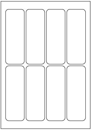 Rectangle Labels 128mm x 44mm - White Paper Labels
