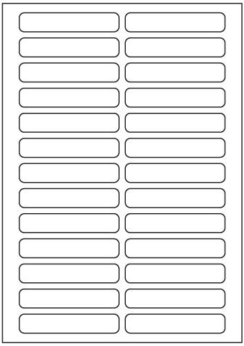 Rectangle Labels 87.5mm x 16.6mm - White Paper Labels