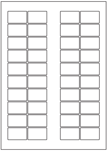 Rectangle Labels 38mm x 24mm - White Paper Labels
