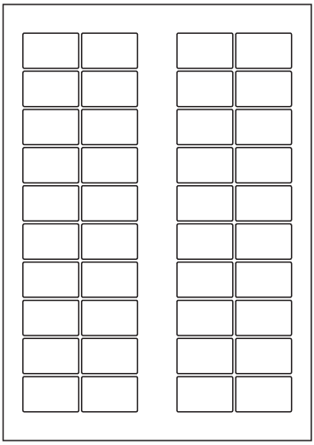 Rectangle Labels 38mm x 24mm - Tint Colours Paper Labels