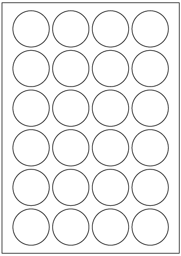 Circle Labels 43mm diameter - White Paper Labels