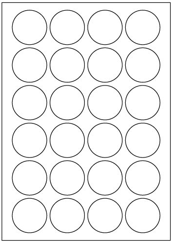 Circle Labels 43mm diameter - Fluorescent Paper Labels