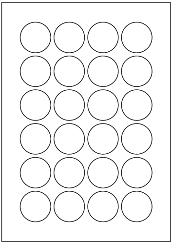 Circle Labels 38mm diameter - Fluorescent Paper Labels