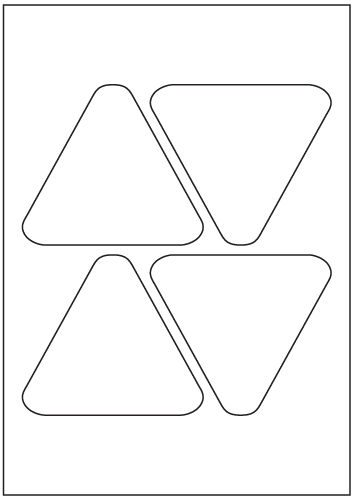 Triangle Labels 109.5mm x 97.1mm - Solid Colours Paper Labels - Click Image to Close