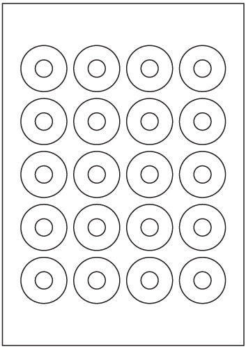 Donut Labels 40mm diameter - White Paper Labels - Click Image to Close