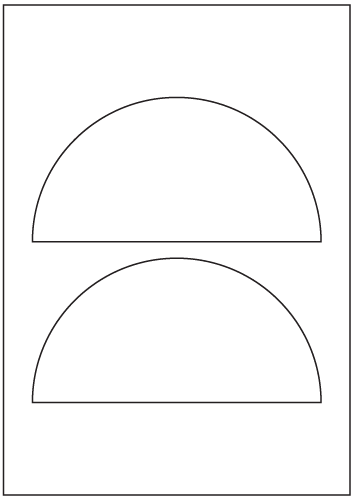 Semi-Circle Labels 175mm x 87.5mm - Fluorescent Paper Labels