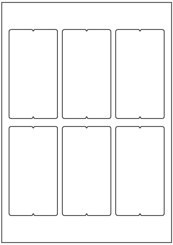 Rectangle+Notch Labels 110mm x 60mm - White Paper Labels